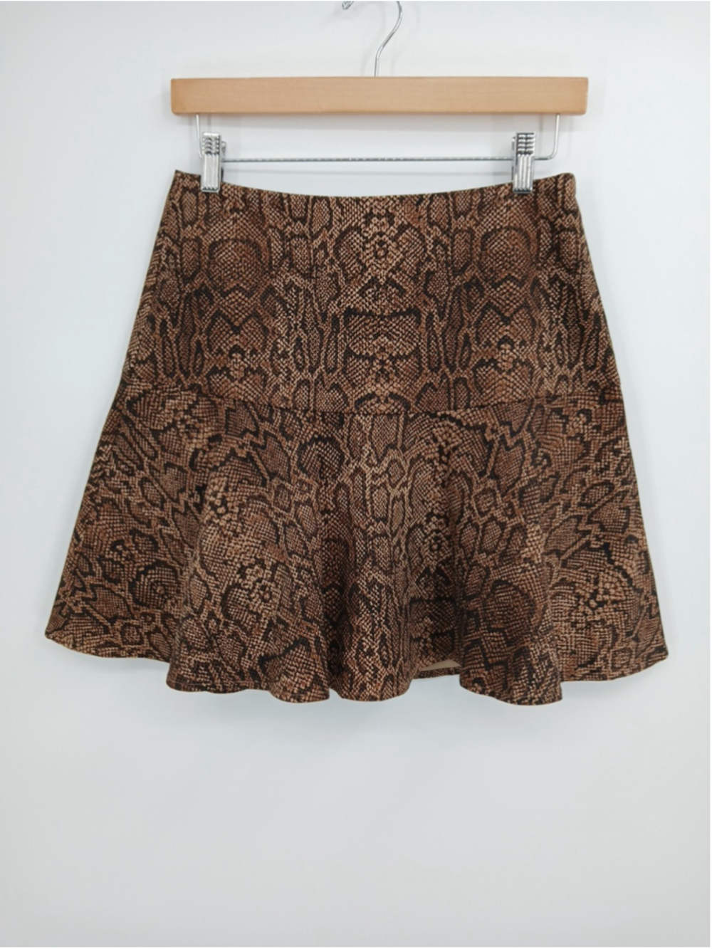 Joie Snake Print Skirt Size 4 Cotton Blend Flare